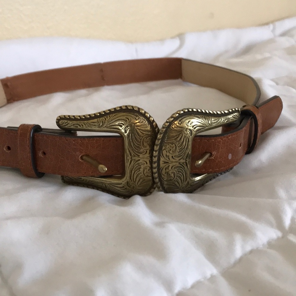 Two buckle brown belt